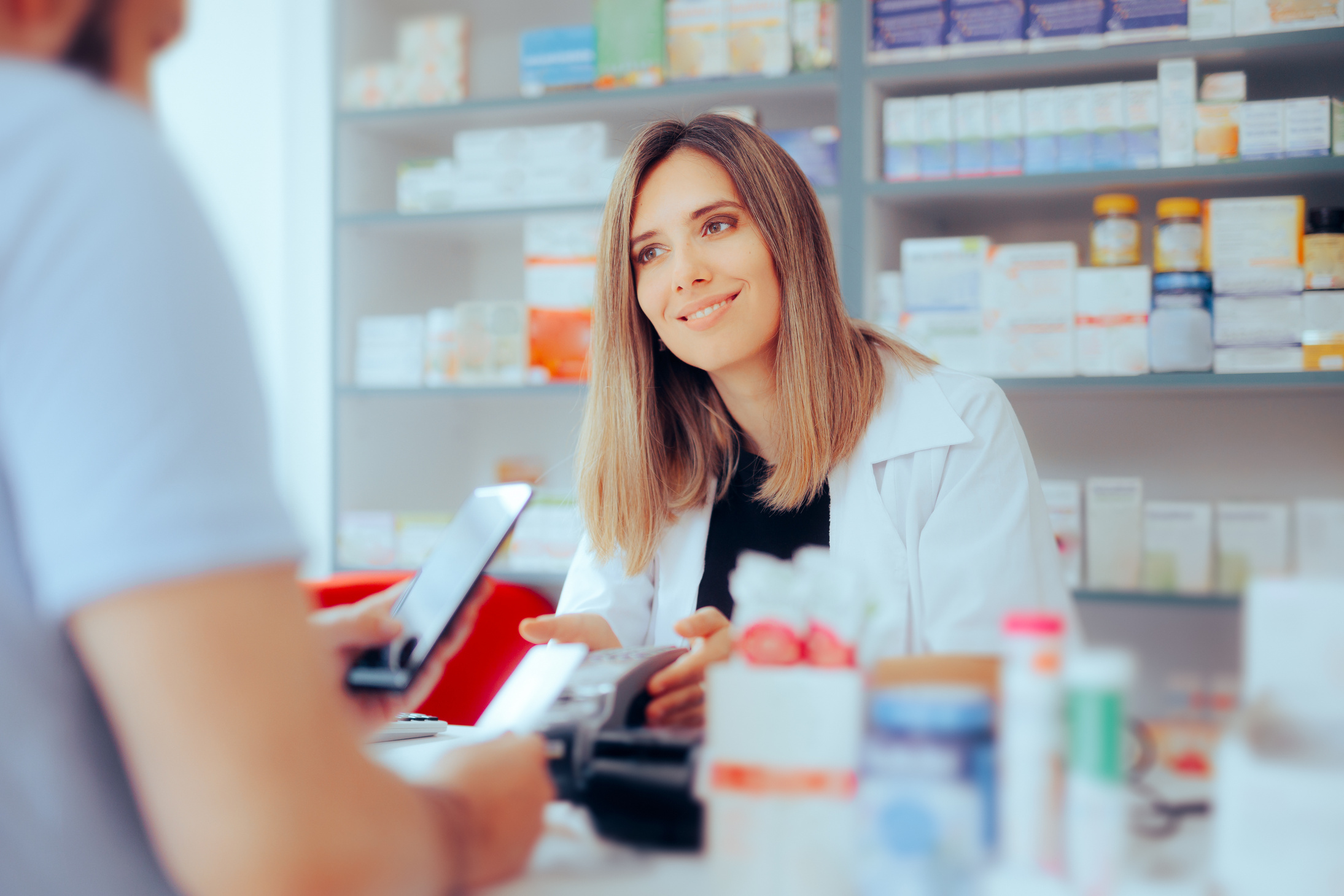 Customer Paying at the Pharmacy using Credit Card Method of Payment